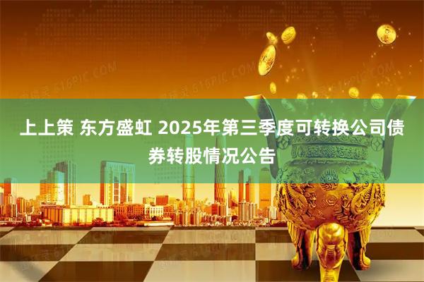 上上策 东方盛虹 2025年第三季度可转换公司债券转股情况公告