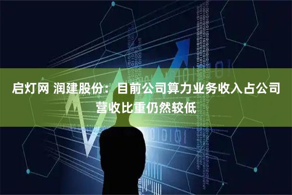 启灯网 润建股份：目前公司算力业务收入占公司营收比重仍然较低